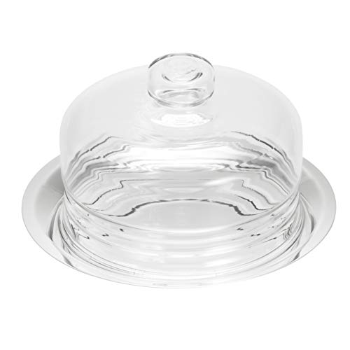 Prato para Queijo de Prata com Tampa de Vidro Rojemac Transparente
