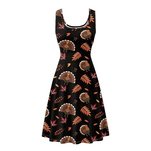 Image of Dreaweet Casual Sleeveless Dresses for Women Girls, Round Neck Tank Dresses with Pockets Summer Sundress Size XS-4XL