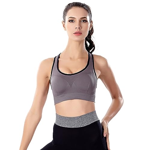 Hanaoops Reggiseni Sportivi Donna Racerback Reggiseni Yoga Abbigliamento Sportivo Comodo,Fresco Ed Elastico Forte Per Corsa,Allenamento,Yoga