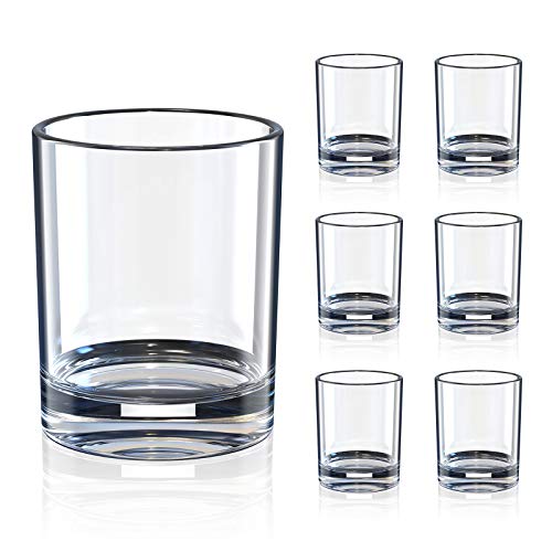 Whiskey Drinking Glasses, Cocktail Glasses Rock Style Old Fashioned for Scotch, Bourbon, Cocktails, Rum, Durable Glassware Sets for Party, Camping-Set Of 6