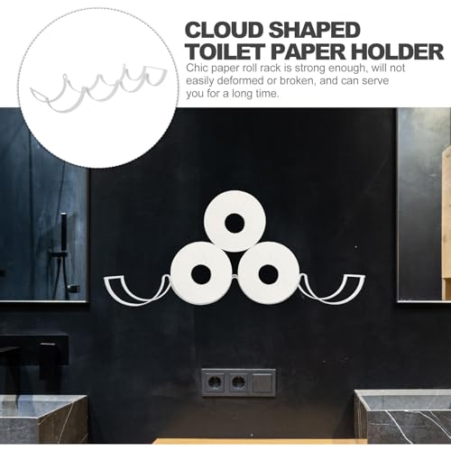 Portarrollos de nube en hierro blanco para pared de baño 8