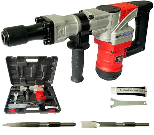Image of Inditrust 7kg Electric Demolition Hammer, 1500W, 360 Rotating Handle, with Anti vibration control handle, 2900 RPM with 6 MONTHS WARRANTY