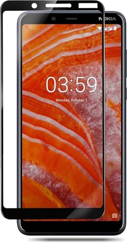 Image of DD SON Tempered Glass Screen Protector Compatible for Nokia 3.1 Plus HD Glass with Edge to Edge Coverage and Easy Installation kit,Black