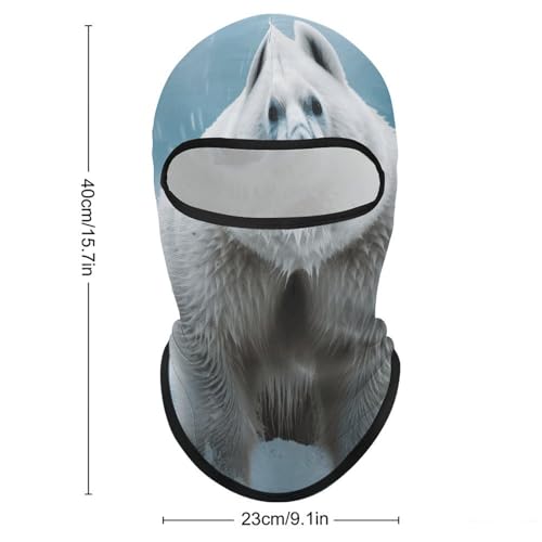 Balaclava para Hombre y Mujer, Mascara Facial Cool Animal Oso Polar Blanco, Mascara Completa para Deportes al Aire Libre, Ciclismo y Pesca miniatura 2