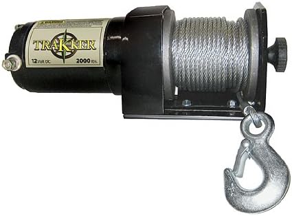 KEEPER Electric Winch, 2,000 lb. Single Line Pull, 12V DC, Black