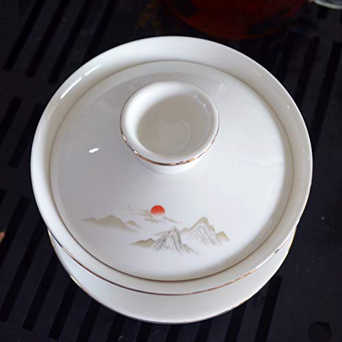YXHUPOT White Porcelain Gaiwan with Beauty Pattern