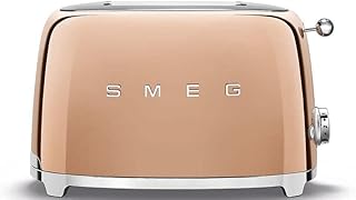 Smeg TSF01RGEU toster 2 plasterki(-y) miedź 950 W TSF01RGEU, 2 plasterki(-y), miedź, stal nierdzewna, przyciski, poziom, obrotowy, 950 W, 220-240 V