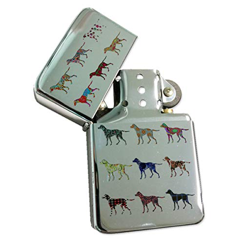 Encendedor English Pointer Dog Plateado Reutilizable miniatura 1