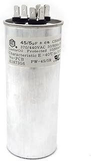 CBB65B 45+5 uf/MFD 370-440 VAC Volts Round Dual Run Capacitor 50/60 Hz AC Electric Condenser Straight Cool or Heat Pump