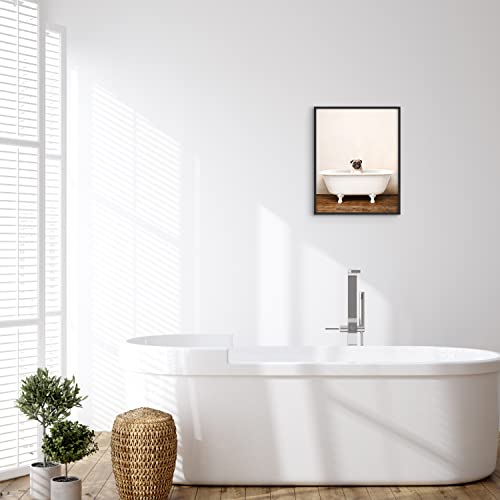 Summit Designs Pug Bathroom Art Poster Print - Funny Cute Unique Bathroom Bathtub Dog Puppy - Single (11X14) Inch Unframed Photos - Pug Wall Decor, Pug Wall Art, Pug Art, Pug Print Picture #TOP3