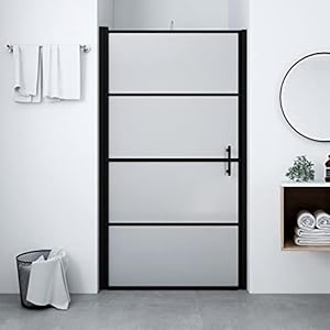 Douchedeur mat 100×178 cm gehard glas zwart