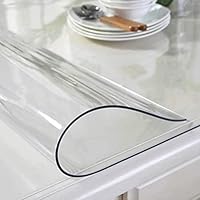 Artwelt Mantel Transparente Lámina de Mesa 2.0mm Impermeable Lavable Anti-Manchas Policloruro de Vinilo para Exterior y Cocina Lámina de Protección de Mesa Tamaño Deseado (160cm X 90cm)