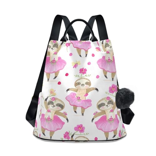 Mochila para mujer de perezosos con cremallera trasera de seguridad que evita hurtos urbanos