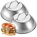 Produktbild Nizirioo 22.5cm Burgerglocken Mit Handhaben Burger-Abdeckungen, 2 Stück Edelstahl Burgerhauben, Cloche Burgerhaube für Hamburgern Cheeseburger Schmelzglocke Burge