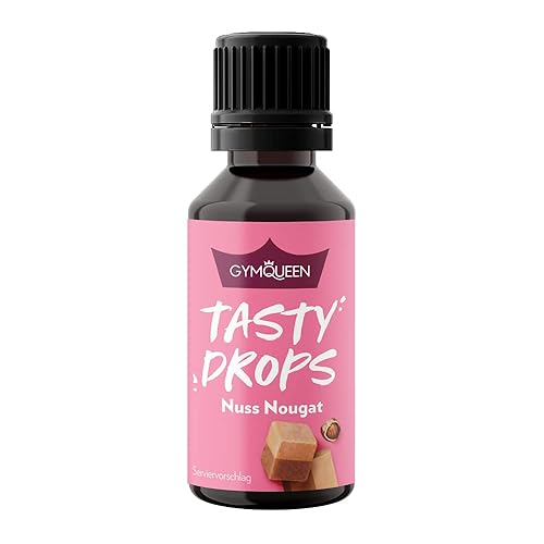 GymQueen Tasty Drops, Nuss Nougat, Flavour Drops ohne Kalorien, 30ml - Nuss Nougat - 30 ml (1er Pack)