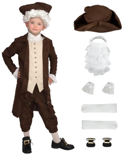 Image of Colonial Costume Boys 18th Century Traditional America Cosplay Costume Performance and Events