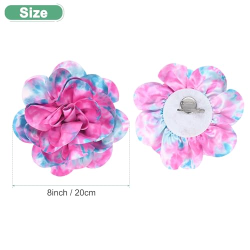 Image of M METERXITY Extra Large Rose Flower Brooches, Lapel Pins Dainty Satin Fabric Big Camellia Oversized Brooch Pin for Women