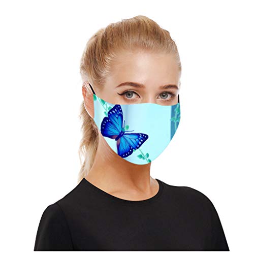Preisvergleich Produktbild Supertong 2 Stück Einstellbar Mundschutz Schön Schmetterling Muster Waschbar Wiederverwendbar Baumwolle Gesichtsschutz Outdoor Radfahren Motorrad Staubdicht Winddicht Face Shield (B)