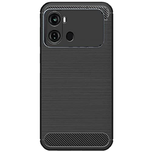 Image of Coverage Silicone Rubber Hybrid Case Case Back Cover for ITEL P662L / Itel P40 - Black