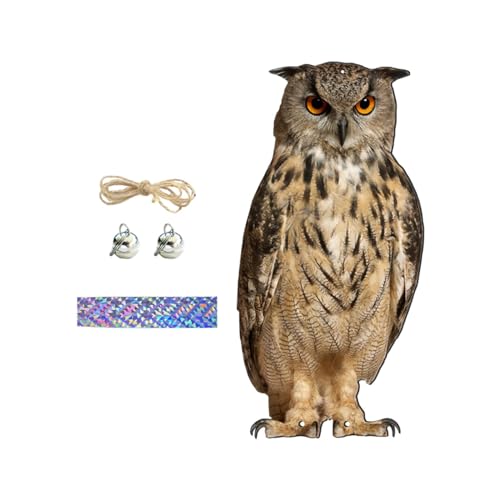 Image of Fake Owl Decoration Realistic Owl to Keep Birds Away for Rooftops Yard Patio Style B