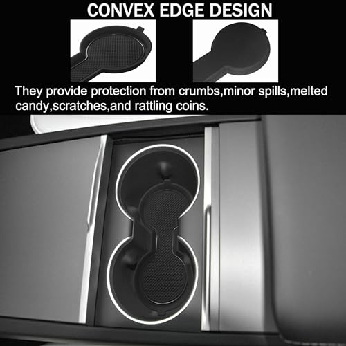 Insertos para portavasos Tesla Model 3 y Model Y 3 piezas silicona miniatura 5