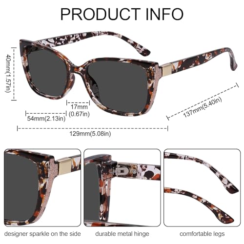 Image of OCCI CHIARI Oversized reading sunglasses for women 1.0 1.25 1.5 1.75 2.0 2.25 2.5 2.75 3.0 3.5