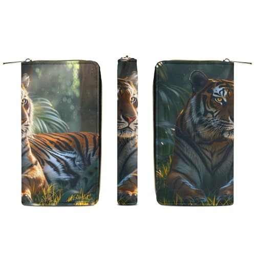Tiger Wristlet Wallets for Men Women Leather Purse Clutch Cute Card Holder2