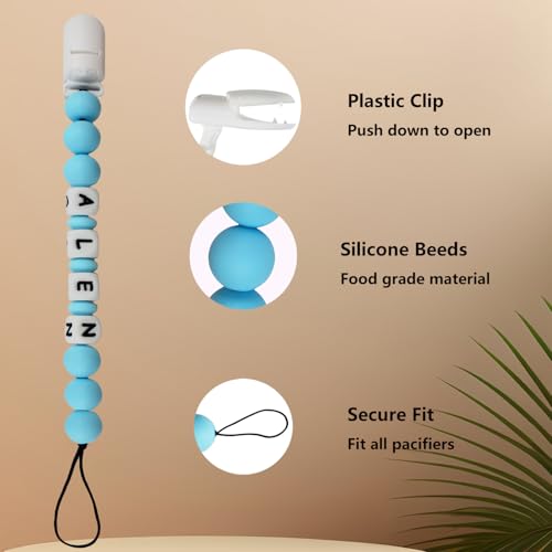 Customizable Stroller Clip Personalized Name,Personalized Stroller Clip with Name, Blue