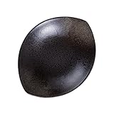 UTHCLO 1 Stück Steinmusterplatte Servierplatte Geschirr servieren Gericht Teller im japanischen Stil japanische Teller Keramik Schwarz