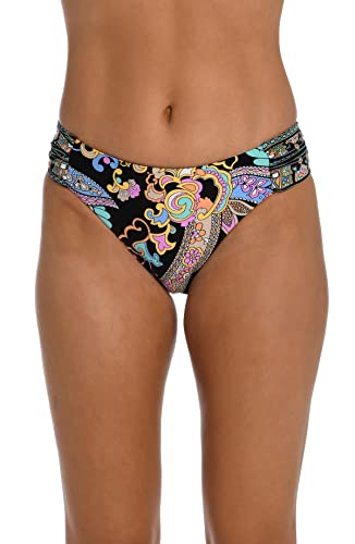 Sunshine 79 Women's Side Shirred Hipster Bikini Swimsuit Bottom, Multi//Paisley Patchwork, 10 #TOP6