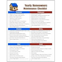 Zieglerworld Laminated Home Maintenance Monthly Checklist - Perfect for Landlord or Homeowner - Double Sided - 8.5x11 Letter - Red, Blue