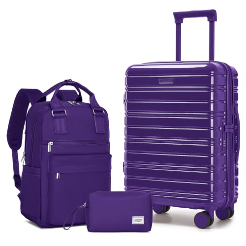 LARVENDER Carry On Luggage 22x14x9 Airline Approved, Suitcases with Wheels