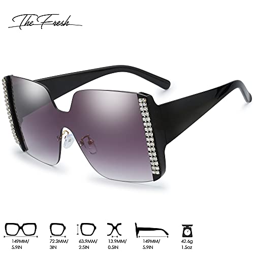 Image of The Fresh Women's Oversized Square Jackie O Cat Eye Hybrid Butterfly Fashion Sunglasses - Exquisite Packaging