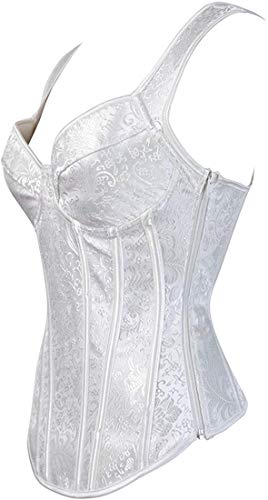 Blidece Women Sexy Boned Lace Up Corsets And Strap Bustiers Top Overbust Shaper M White #TOP2