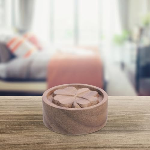 Difusor aromático eléctrico de madera circular marrón miniatura 5