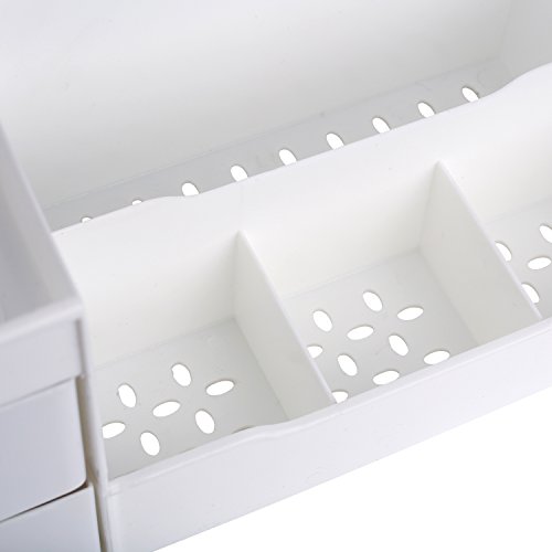 Mantello Makeup Organizer - Vanity Box with Drawers for Cosmetics, Jewelry, Accessories, Nail Care Essentials, Skincare Items - Multi-Purpose Plastic Tabletop Cabinet for Storage