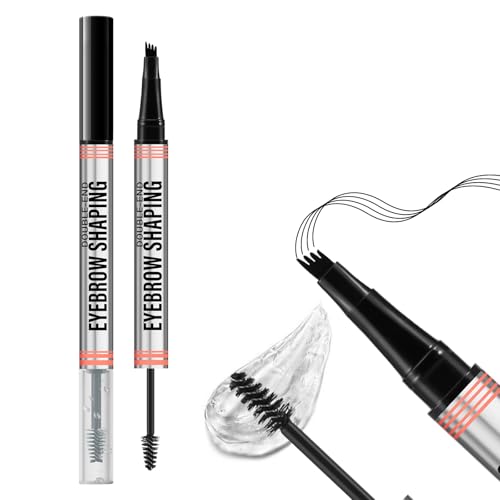 Boobeen 2 en 1 Stylo à sourcils et gel transparent pour sourcils, crayon à sourcils pour microblading et mascara transparent pour sourcils et cils, définition des sourcils pour un aspect naturel.