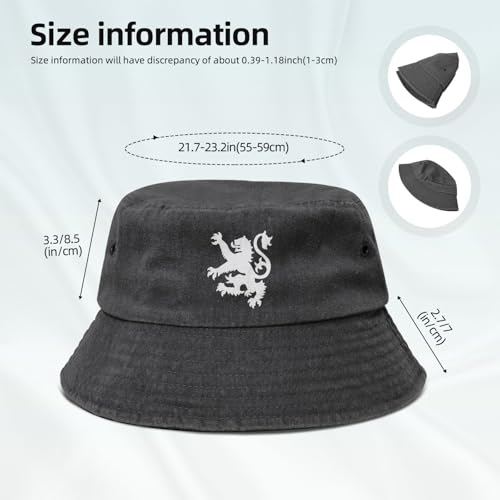 Lion Rampant Scotland Vintage Bucket Hats, Sun hat with Western Style 7