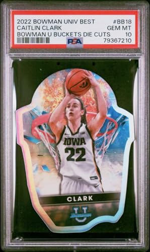 Graded 2022 Bowman Univ Best Caitlin Clark #BB18 Bowman U Buckets Die Cuts Rookie RC Basketball Card PSA 10 Gem Mint