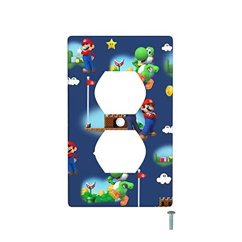 Game Outlet Covers Wall Plate Cover 2-Gang Cartoon Navy Blue Animal Decorative Light Switch Cover Plates Vintage Outlet Cover For Teens Boys Girls Kids Room Novelty Gift Kitchen Accessories Bedroom #TOP6