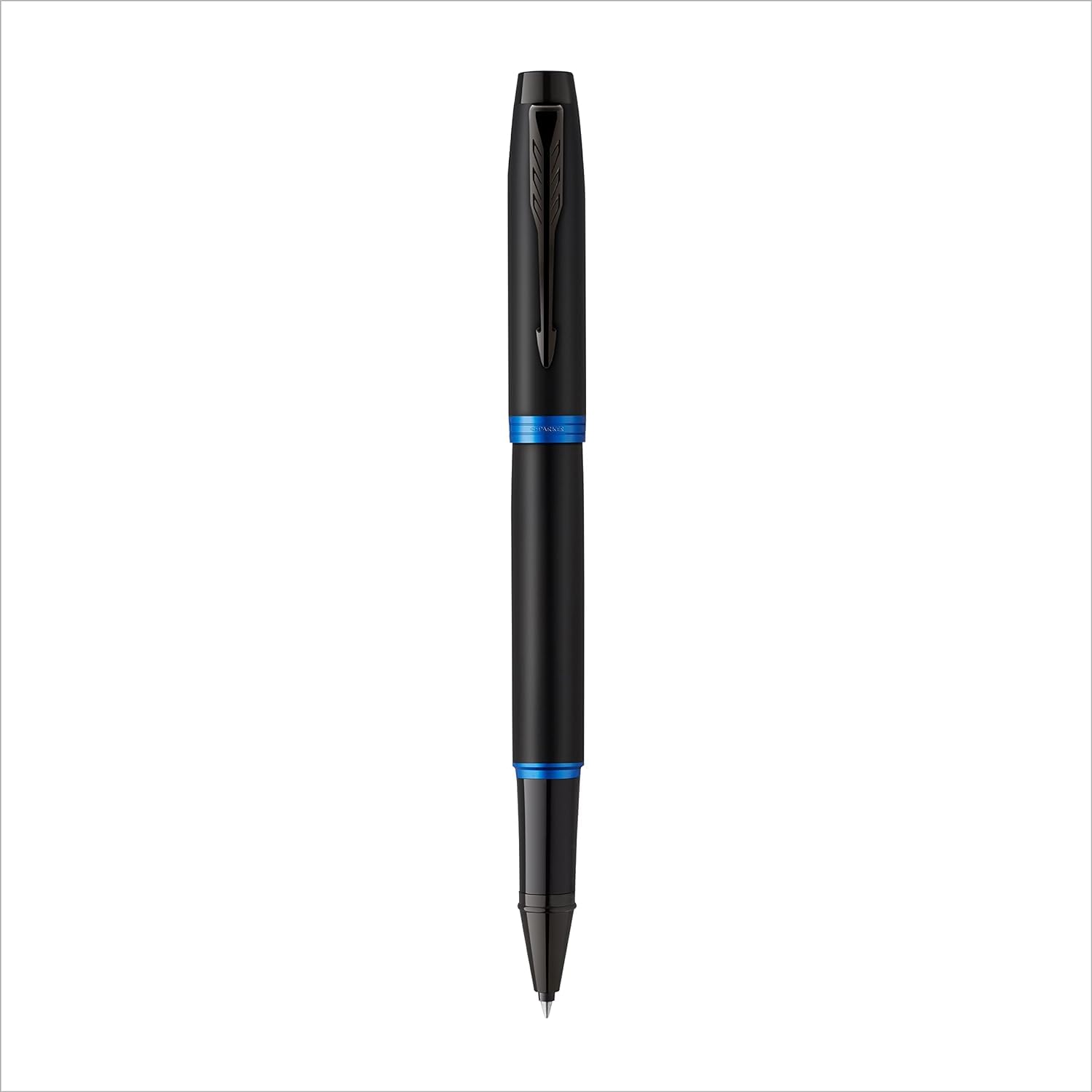 PARKER IM Professionals Vibrant Rings Set penna roller e penna a sfera con incisione, penna premium | confezione regalo | nome | inciso | anniversario | compleanno (blu PVD)