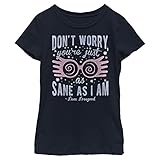 Harry Potter Warner Bros Just As Sane As Luna Girl's Solid Crew Tee Navy Blue