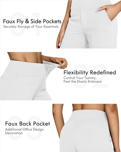 Image of G4Free EverGoing Yoga Pants Women Wide Leg Pants with Pockets High Waist Stretch Dress Casual Sweatpants Petite /Regular /Tall