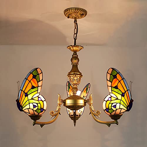 Lustre Tiffany YangRy plafonnier suspendu rustique pour salon et chambre