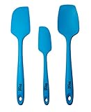 Silicone Spatula Set of 3 - 450F Heat Resistant - Cooking Spoon & Spatulas - One Piece Design - Non Stick Silicone - Stainless Steel Core