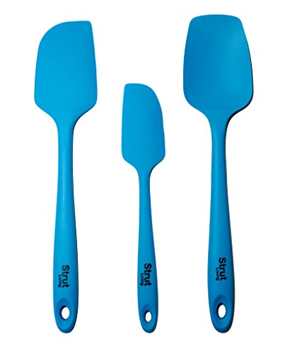 Silicone Spatula Set of 3 - 450F Heat Resistant - Cooking Spoon & Spatulas - One Piece Design - Non Stick Silicone - Stainless Steel Core