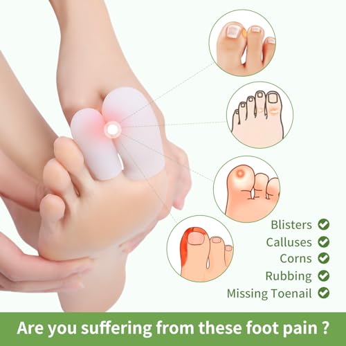 Image of Niupiour Silicone Toe Protectors for Pain, 14 Pack of Gel Toe Covers for Women and Men, Big Toe Caps for Blisters, Corns, Toe Guards Cushions for All Toes, Calluses, Ingrown Toenails