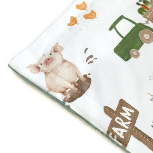 Image of HOMRITAR Baby Blanket for Boys Girls Soft Plush Minky Toddler Blanket with Double Layer Dotted Backing, Cute Farm Cow Multicolor Printed 30 x 40 Inch (75 x 100 cm)