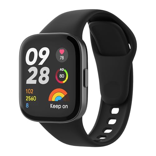 MoKo Armband Kompatibel mit Xiaomi Redmi Watch 3(Nicht für Redmi Watch 3 Active) Armband, Weiches Silikon Ersatzarmband Sportarmband Uhrenarmband für Herren Damen, Schwarz MoKo Armband Kompatibel mit Xiaomi Redmi Watch 3(Nicht für Redmi Watch 3 Active) Armband, Weiches Silikon Ersatzarmband Sportarmband Uhrenarmband für Herren Damen, Schwarz