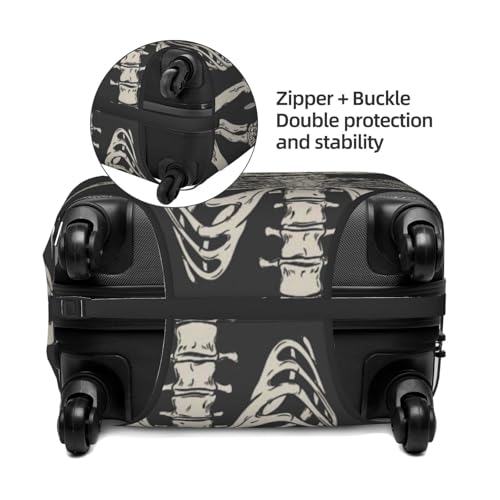 Skull Rock Roll Skeleton Bone Print Luggage Suitcase Covers Elastic Washable Luggage Protector Luggage Covers For Suitcase4